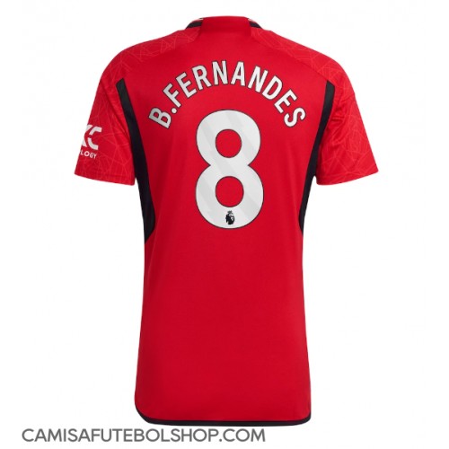 Camisa de time de futebol Manchester United Bruno Fernandes #8 Replicas 1º Equipamento 2023-24 Manga Curta